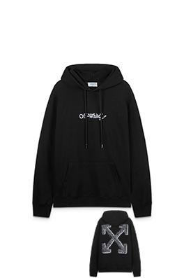 オフホワイト off white 新しい刺繍の矢印460gフード付きスウェットシャツ