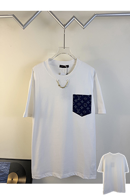 ルイヴィトン 胸元にデニムパッチロゴが入った半袖Tシャツ