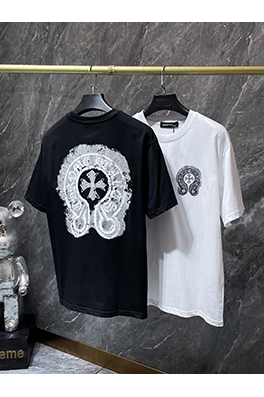 クロムハーツ 馬蹄型のウォッシュとダメージをした半袖Tシャツ