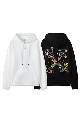 オフホワイト off white 新しい花柄アローフード付きスウェットシャツ