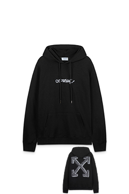 オフホワイト off white 新しい刺繍の矢印460gフード付きスウェットシャツ