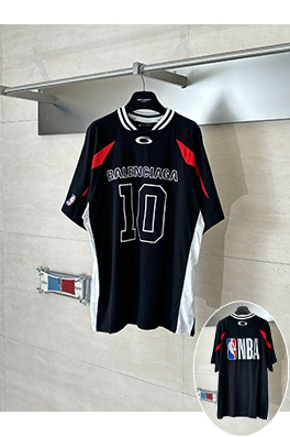 バレンシアガ NBA 共同刺繍ジャージ半袖Tシャツ