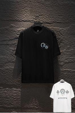 クロムハーツ 新作ラインストーンダメージ半袖Tシャツ