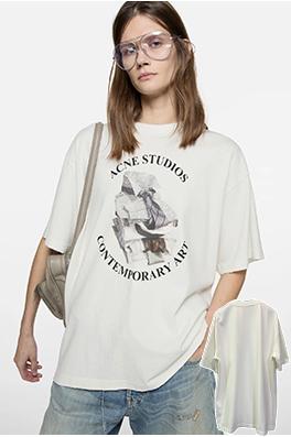 アクネストゥディオズスーパーコピー Acne Studios プリント半袖Tシャツ