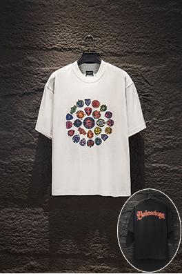 バレンシアガコピー Balenciaga 白インクダイレクトプリント半袖Tシャツ