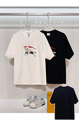 バーバリーコピー 胸元にカラーブロックの軍馬刺繍のマザーロゴが入った半袖Tシャツ