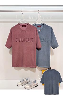 グッチスーパーコピー GUCCI ダメージのパッチと胸元の刺繍ロゴ文字があしらわれた半袖Tシャツ