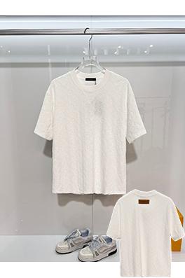 ルイヴィトンスーパーコピー クラシックな全面モノグラムクローバーロゴジャカード半袖Tシャツ