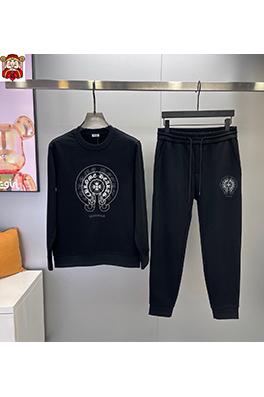 クロムハーツコピー 最新のトレンドクルーネックのスウェットシャツとパンツのセット