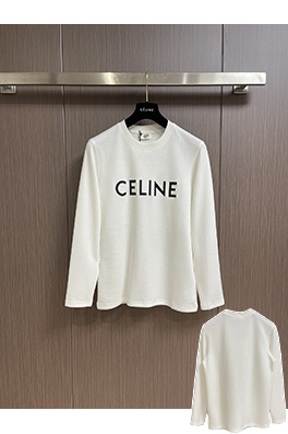セリーヌ CELINE クラシックなロゴプリントクルーネック長袖シャツ