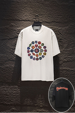 バレンシアガコピー Balenciaga 白インクダイレクトプリント半袖Tシャツ