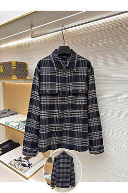 クロムハーツコピー フランネルチェック柄襟付き長袖シャツ