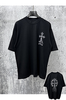 クロムハーツコピー プリント入りクルーネック半袖Tシャツ