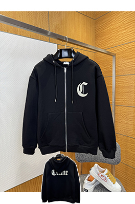 セリーヌスーパーコピー CELINE 刺繍りジッパー付きフード付きスウェットシャツジャケット