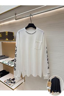 クロムハーツコピー シンプルなスタイルと袖に花柄プリントがあしらわれたシンプルな長袖シャツ