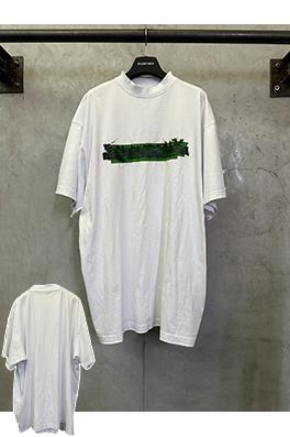 バレンシアガコピー スプリンググリーンテープ 半袖Tシャツ