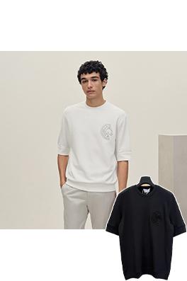 エルメススーパーコピー Hermes 刺繍アップリケ付き半袖Tシャツ