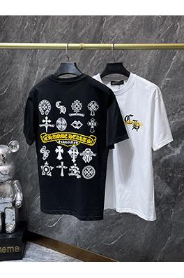 クロムハーツコピー サンスクリット語の印章ローラー彫刻フィルム半袖Tシャツ