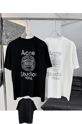 アクネストゥディオズコピー Acne Studios おしゃれなシルバーグリッターエンボスの半袖Tシャツ