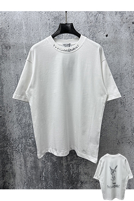 サンローランスーパーコピー Saint Laurent クラシックなロゴプリントの半袖Tシャツ