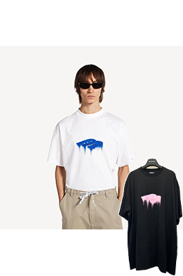 バレンシアガコピー Balenciaga 3M 刺繍プリント半袖Tシャツ