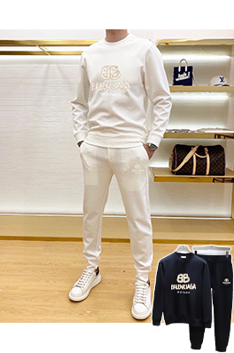 バレンシアガコピー Balenciaga 人気のトレンドクルーネックのスウェットシャツとパンツのセット