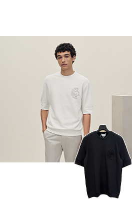 エルメススーパーコピー Hermes 刺繍アップリケ付き半袖Tシャツ