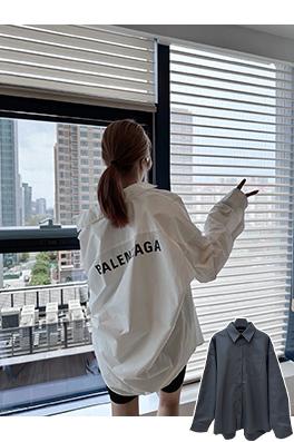 バレンシアガコピー BALENCIAGA プリントロゴ入りシャツジャケット