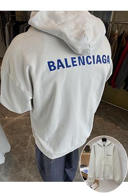 バレンシアガスーパーコピー Balenciaga 刺繍ロゴ入りフード付きジップアップスウェットシャツ