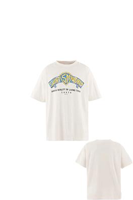 セントマイケルスーパーコピー SAINT WORLD HARSH REALITY OF LIVING TODAY プリント柄の半袖Tシャツ