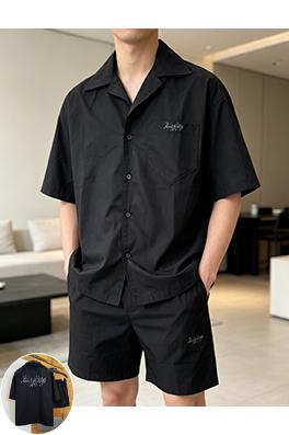 バレンシアガスーパーコピー BALENCIAGA 手書き刺繍入り半袖シャツとショートパンツのセット