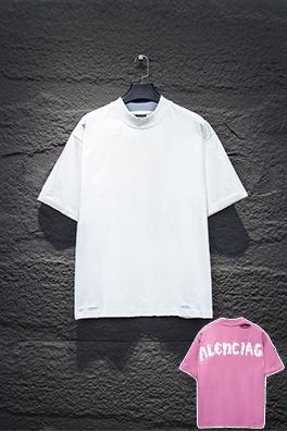バレンシアガスーパーコピー BALENCIAGA ダメージとダメージをしたプリントの半袖Tシャ