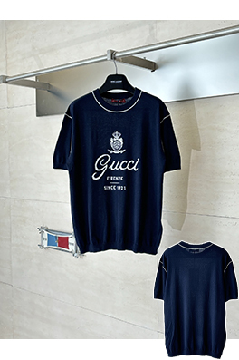 グッチスーパーコピー Gucci Firenze SINCE 1921 ロゴ入り半袖ニットセーター