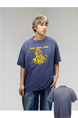 セントマイケルスーパーコピー BAPE AWAY LOVE「エイプヘッド」ウォッシュ半袖Tシャツ