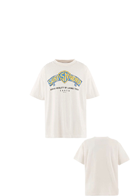 セントマイケルスーパーコピー SAINT WORLD HARSH REALITY OF LIVING TODAY プリント柄の半袖Tシャツ