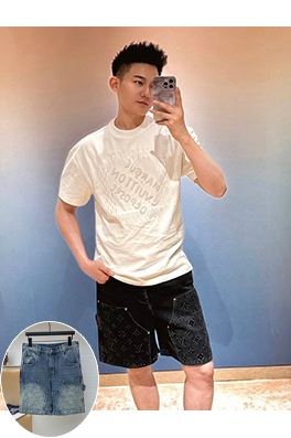 ルイヴィトンスーパーコピー クラシックな型押しデニムショーツ