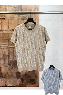 ディオールスーパーコピー Oblique モノグラムジャカードニット半袖Tシャツ