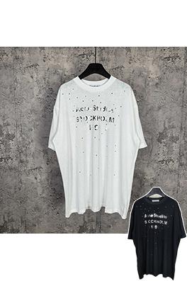 アクネストゥディオズ Acne Studios 1996 シリーズ レーザーシルバーラインストーン装飾半袖Tシャツ