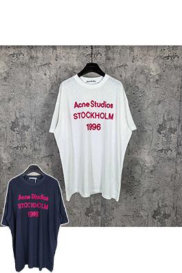 アクネストゥディオズコピー Acne Studios 1996 クラシックロゴ入りフロッキー半袖Tシャツ