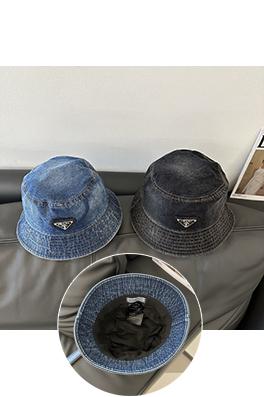 プラダスーパーコピー 逆三角形ロゴ入り春夏デニムバケットハット
