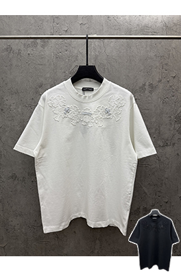 クロムハーツスーパーコピー 4層アップリケクロスステッチ半袖Tシャツ