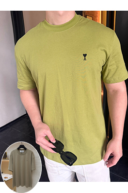 アミコピー クラシックなエンボスのADCシルエット無地半袖Tシャツ