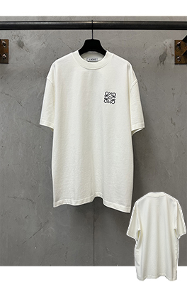 ロエベ ク新モデルラシックなロゴ刺繍入り半袖Tシャツ