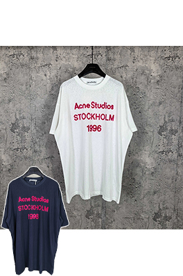 アクネストゥディオズコピー Acne Studios 1996 クラシックロゴ入りフロッキー半袖Tシャツ