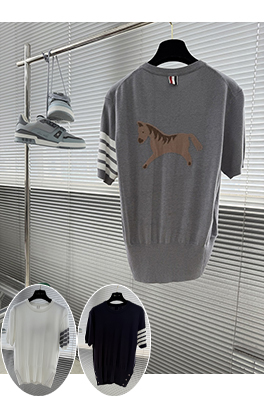 トムブラウン バックポニーニット半袖Tシャツ