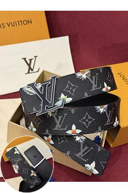 ルイヴィトンスーパーコピー LV Initiales Monogram Flower プリント柄とカラーブロックの花柄リバーシブルベルト
