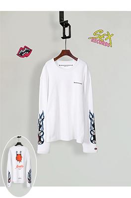 クロムハーツ偽物 Mattyboy コラボレーション ワッフル ホワイト グラフィティプリント 刺繍入り長袖シャツ