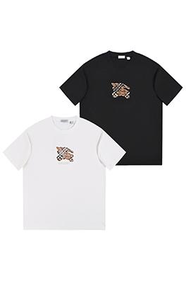 バーバリー クラシックな戦馬のアップリケ刺繍入りウォッシュ半袖Tシャツ