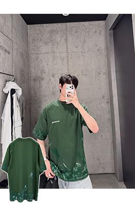 バレンシアガ偽物 BALENCIAGA 手描きのグラフィティ刺繍入り半袖Tシャツ
