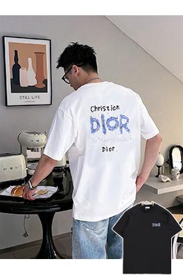 ディオール半袖Tシャツコピー Dior 手描きプリントの半袖Tシャツ